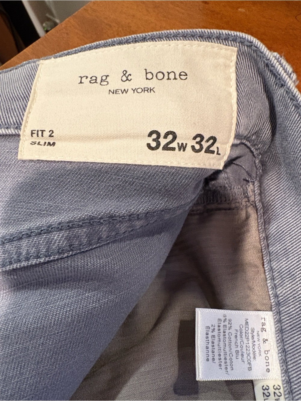 rag & bone Men's Light Blue Slim Jeans